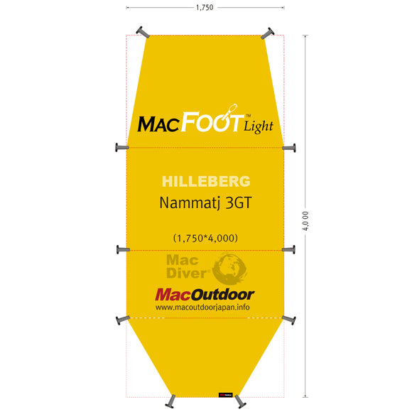 Hillberg ナマッジ3GT 一体型  グランドシート Mac Foot Light