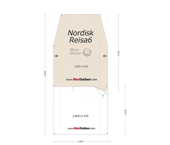 Nordisk Reisa6用 前室用 グランドシートFire Proof