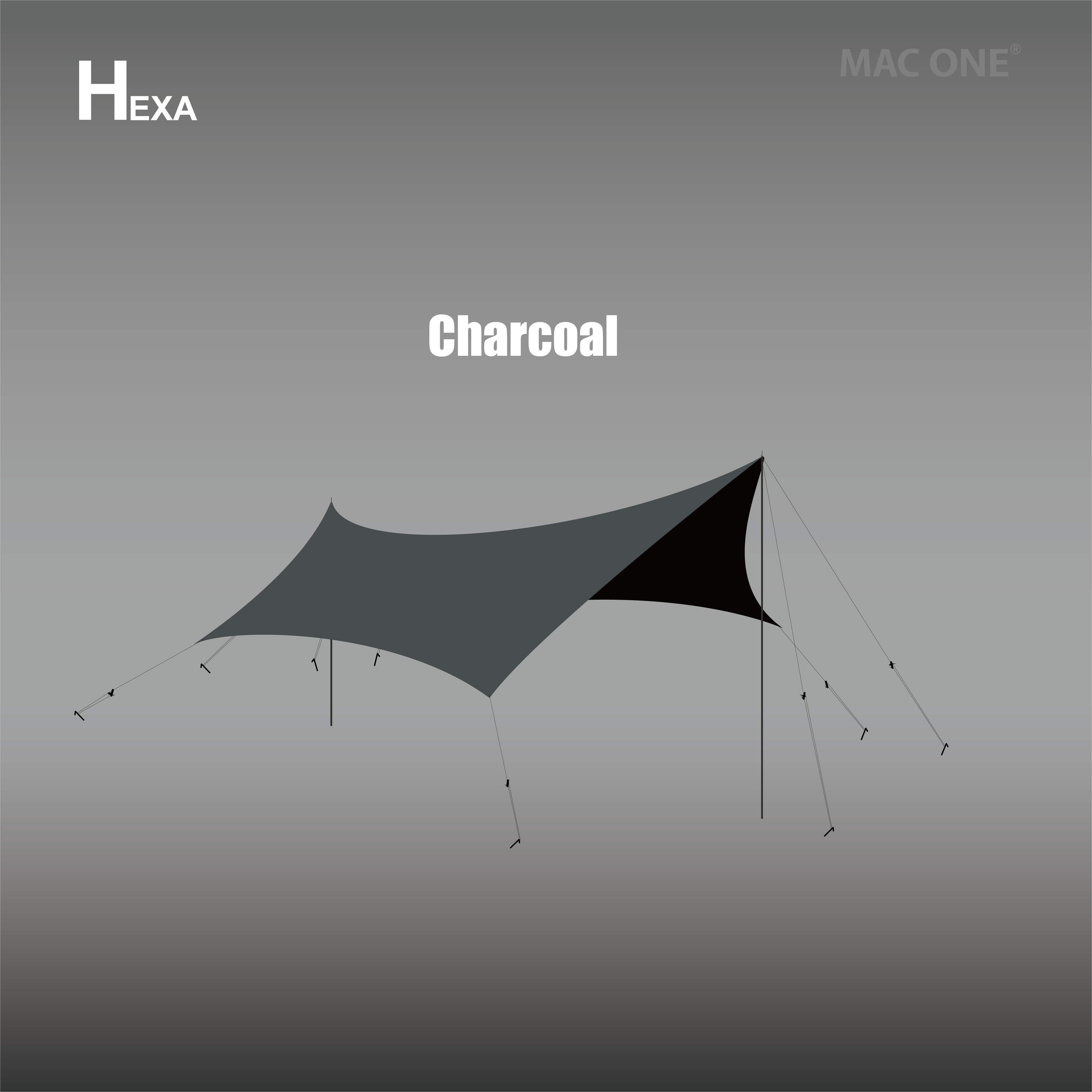 マックワン MAC ONE HEXA TARP(L) チャコール 美品 MacOne Hexa M – eight